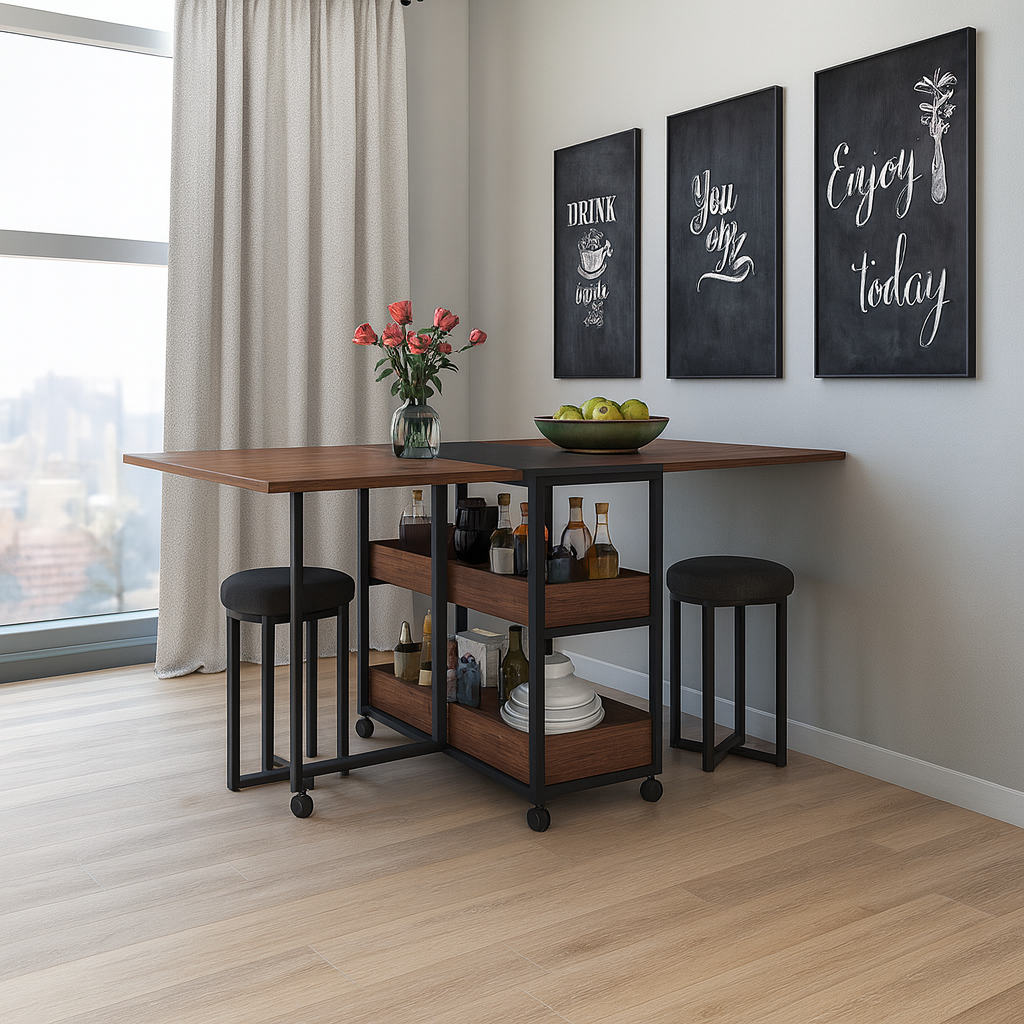 Modern dining table with 2 chair -DT-0144