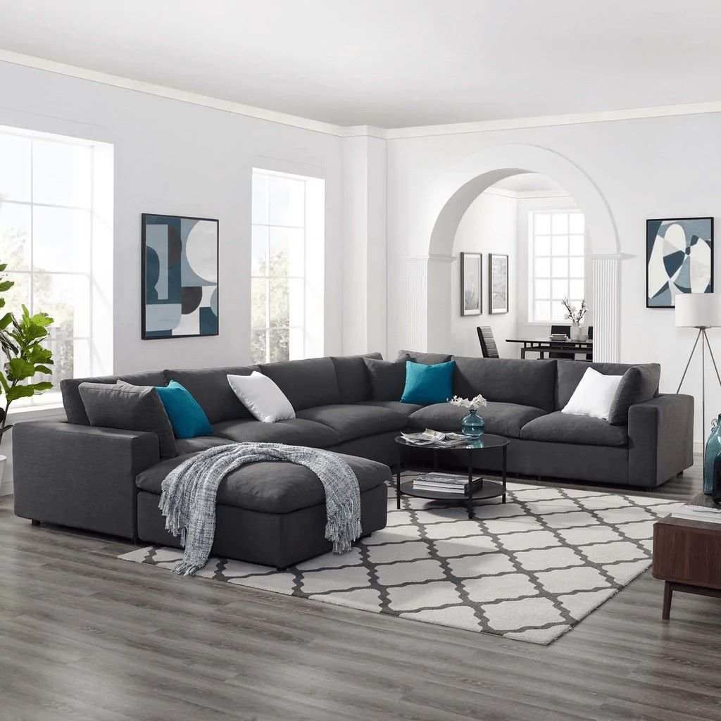 U-Shape Sofa and Pouf - USHP-003