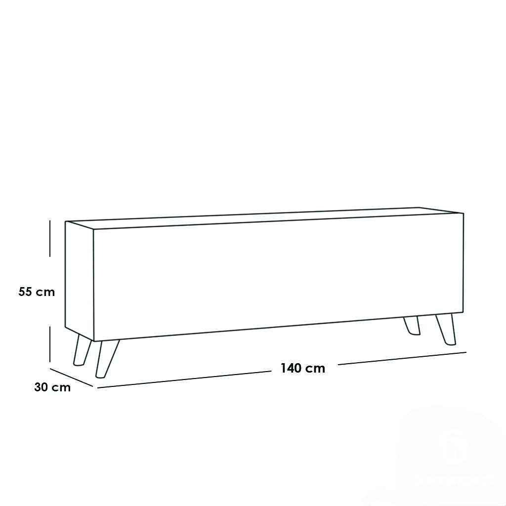 Spanish MDF coffee table and TV stand set, 2 pieces - white and brown - set 131
