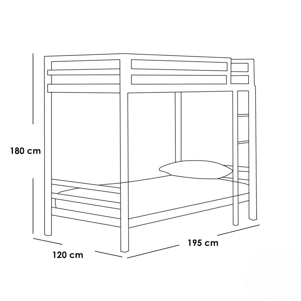 Metal bunk bed 180×120×195 cm -MB-0027
