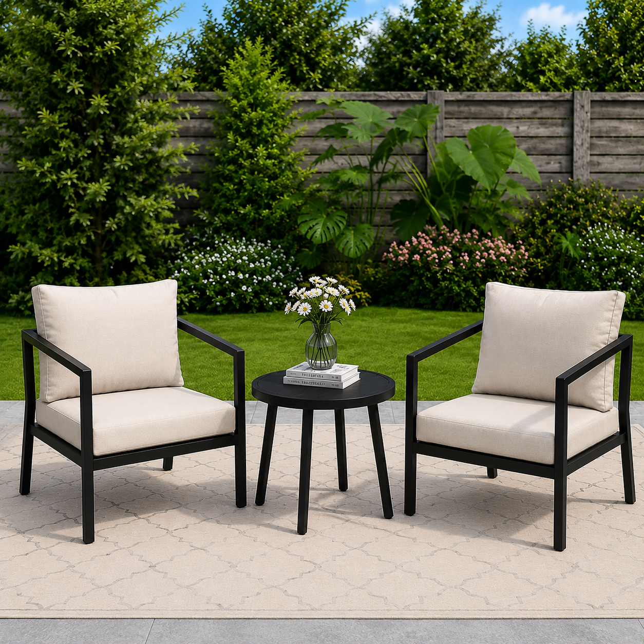 2 chairs + side table outdoor set OD221