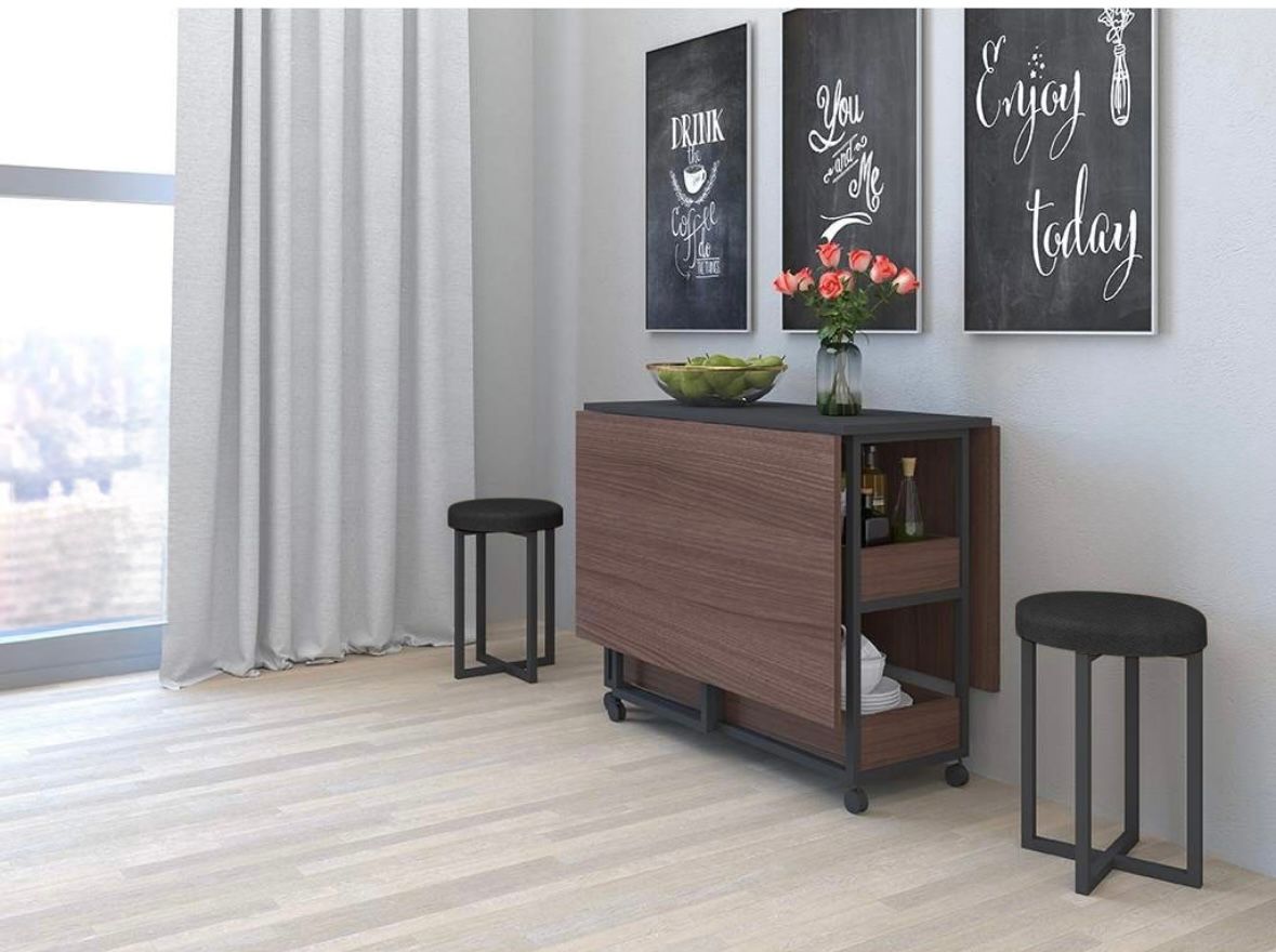 Modern dining table with 2 chair -DT-0144