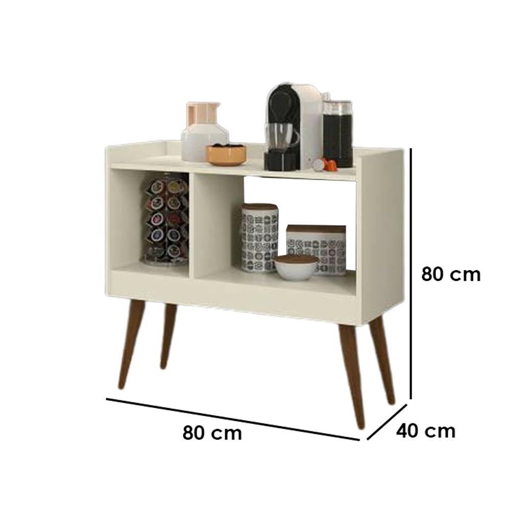 Spanish MDF wood TV unit & table set - brown and white - set 135