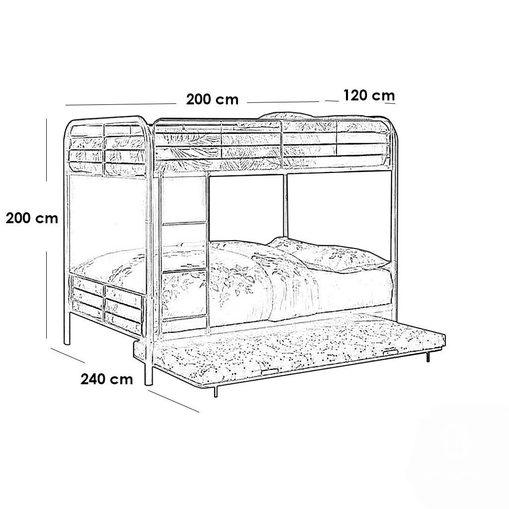 3-story steel bed -B-006
