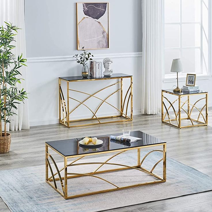 3-Piece Coffee Table, Side Table, and Console - ST-0053