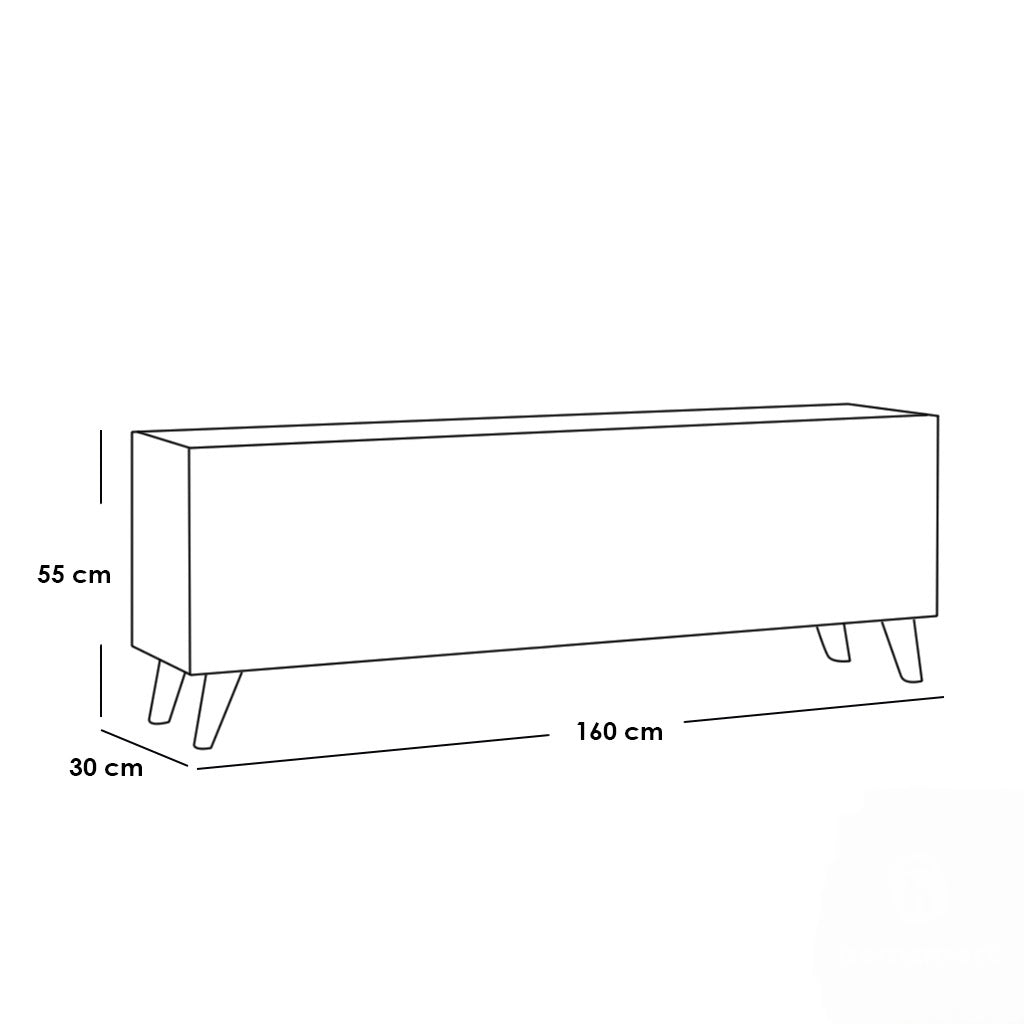 Spanish MDF coffee table and TV stand set, 2 pieces - beige and gray - set 132