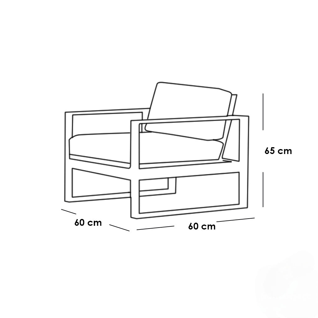 6-piece steel and jacquard outdoor furniture set - DR 150