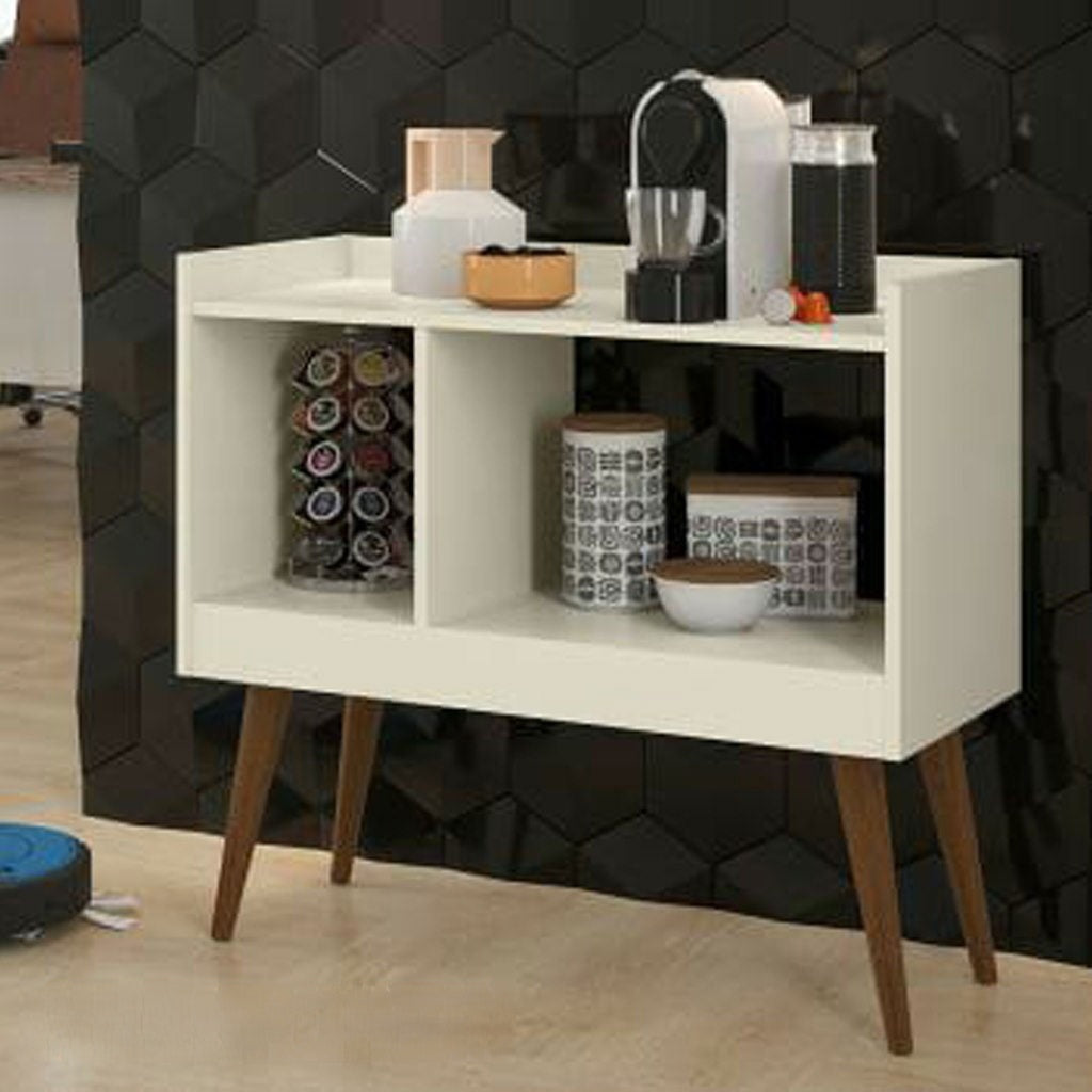 Spanish MDF wood TV unit & table set - brown and white - set 135