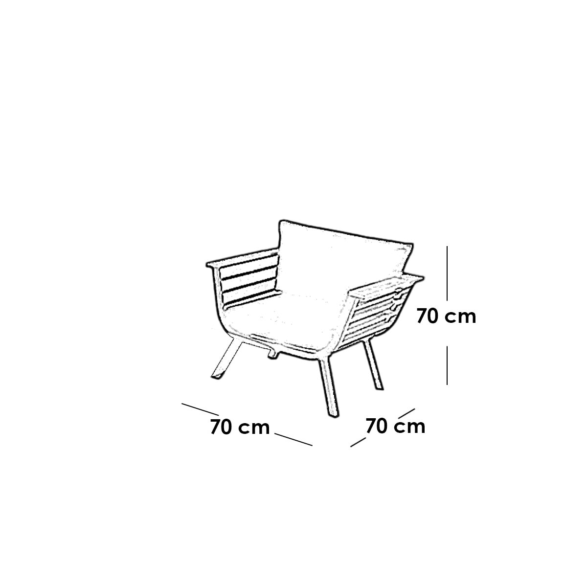 4-piece outdoor furniture set made of iron and waterproof fabric - CS 010