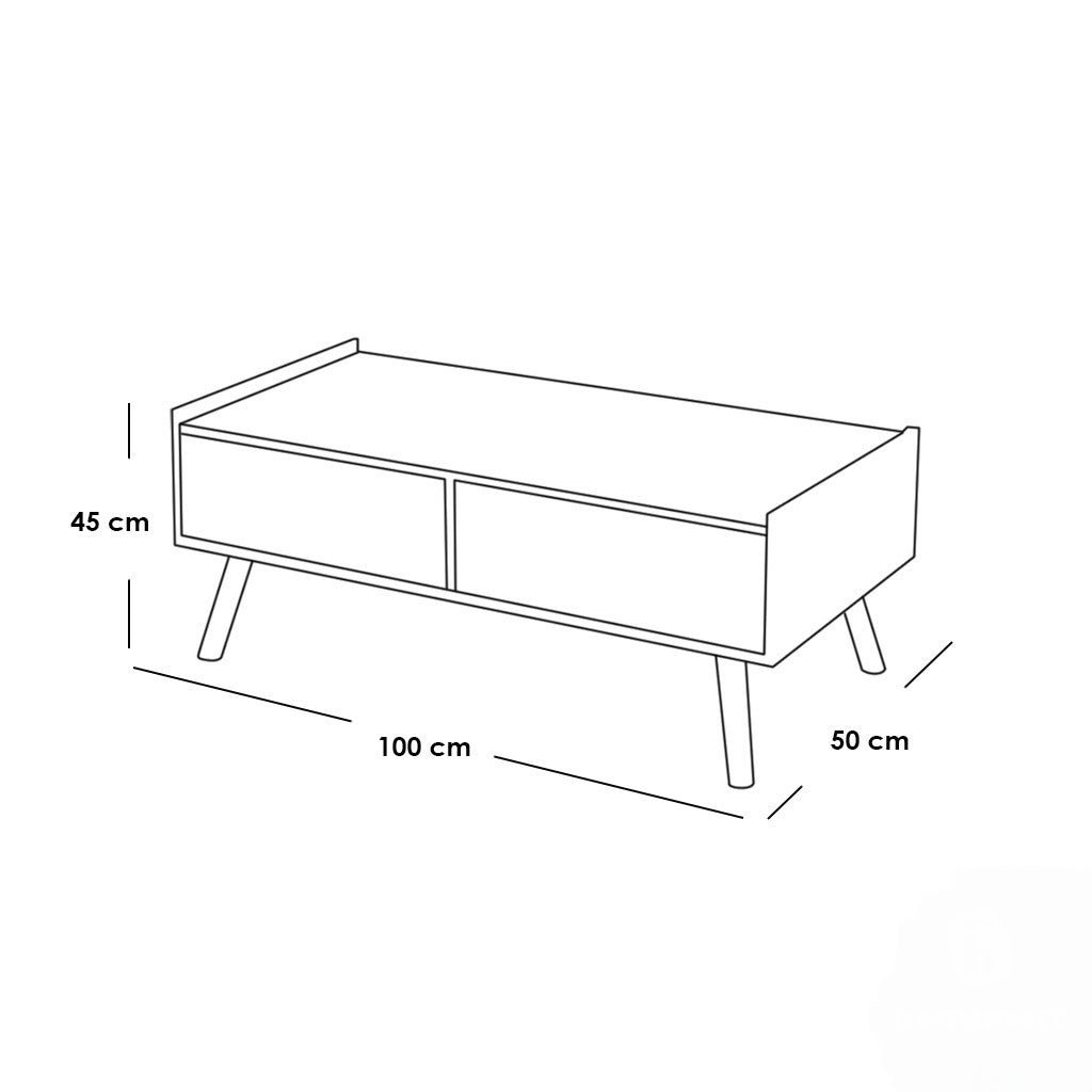 Spanish MDF coffee table and TV stand set, 2 pieces - beige and white set 133