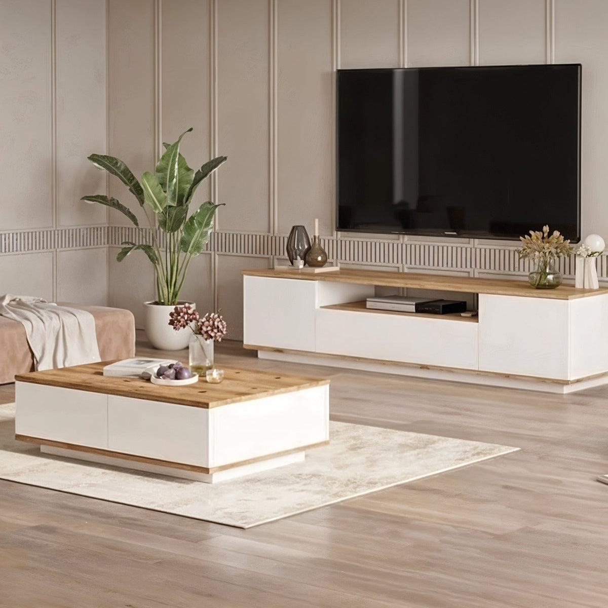 TV unit and coffee table set, EU wood and - set 140