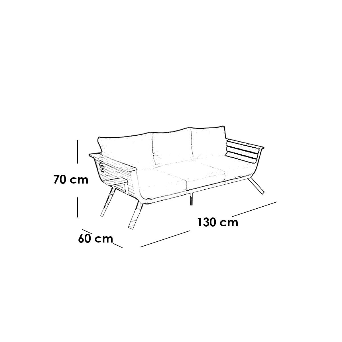 4-piece outdoor furniture set made of iron and waterproof fabric - CS 010